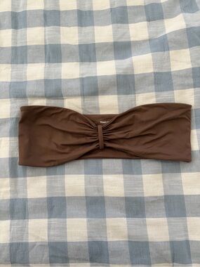 TOAST Brown Bandeau Bikini Top - Strapless Twist Swim Top